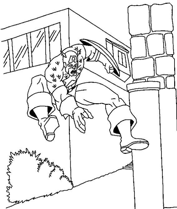 coloriage capitaine america bondit